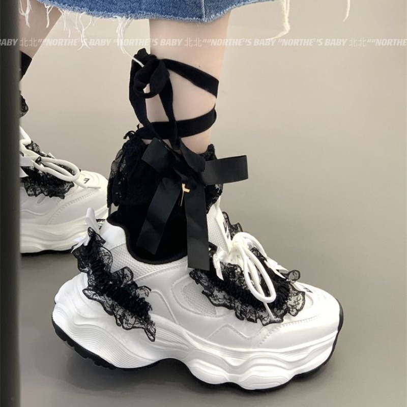 รองเท้าผ้าใบทรงหนา สไตล์วอร์ริ - Street Fashion Y2K บทวิจารณ์และราคา